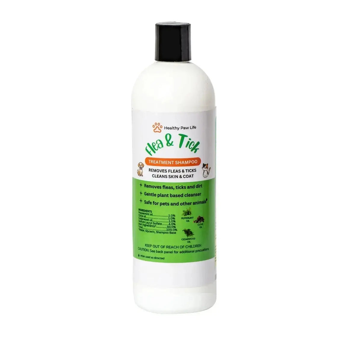 Flea and tick shampoo for Pets – Plant-Based Natural Essential Oils - 16 fl oz - Animals & Pet Supplies