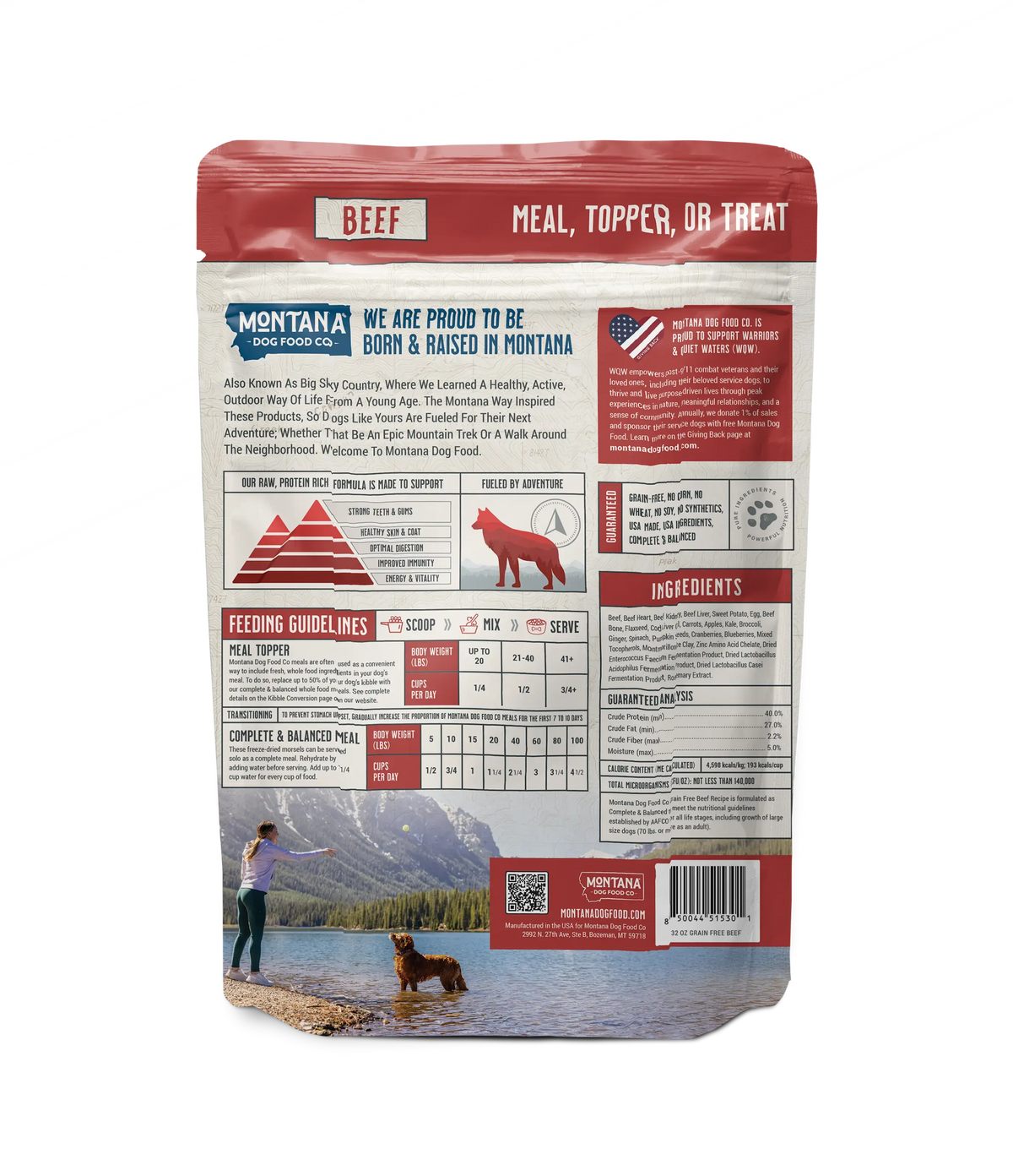Grain-Free Beef Freeze-Dried Raw Adventure Fuel (Dog Food) Montana Dog Food Co
