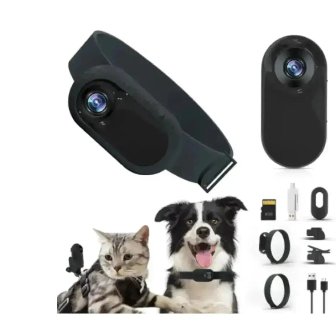 Pet Collar Camera - Black / black