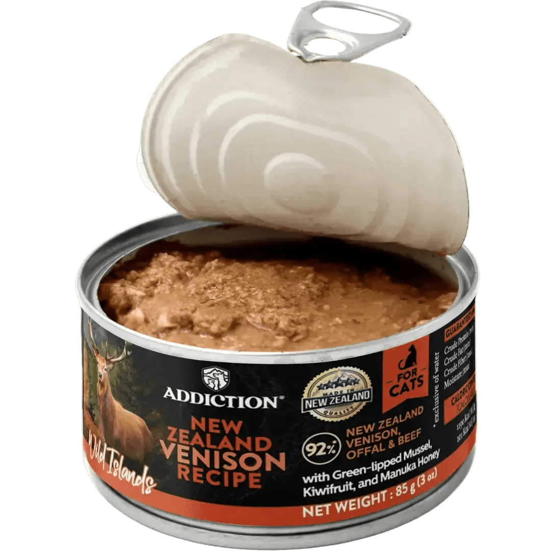 Wild Islands New Zealand Venison Recipe Premium Grain-free Canned Cat Food 85g Addiction Pet Foods USA