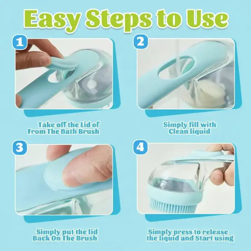 2026 Innovative 2-In-1 Pet Bath Brush & Grooming Deshedding Brush with Shampoo Dispenser