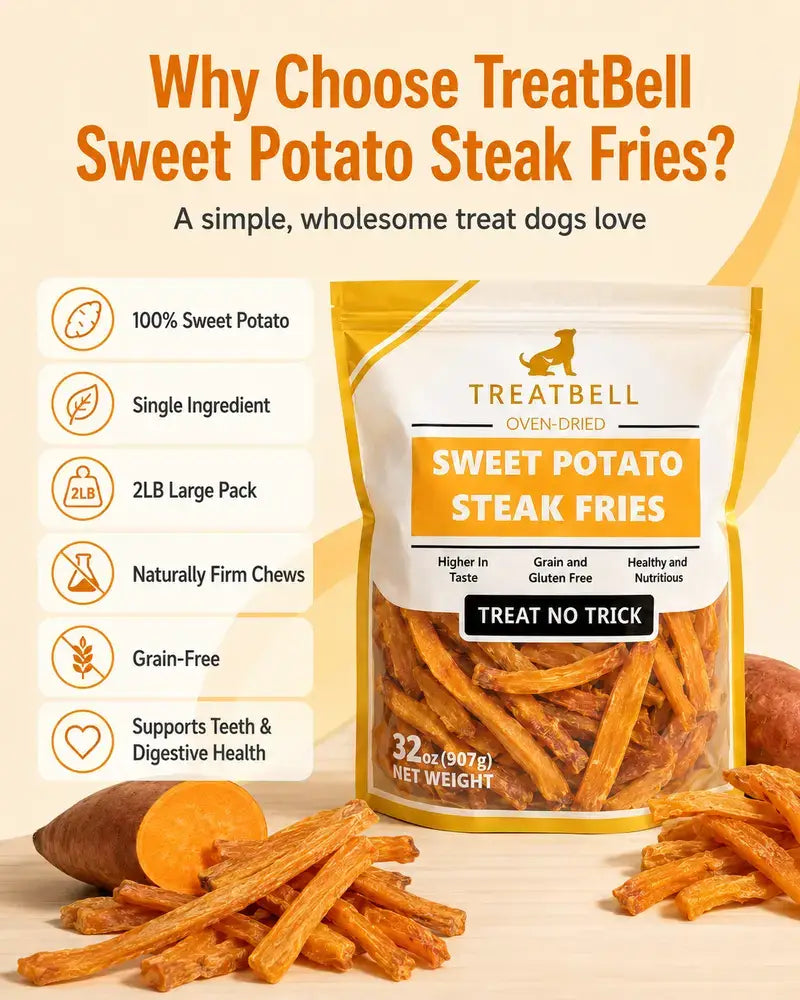 2LB Sweet Potato Dog Treats, Natural Single Ingredient Chews, 32oz