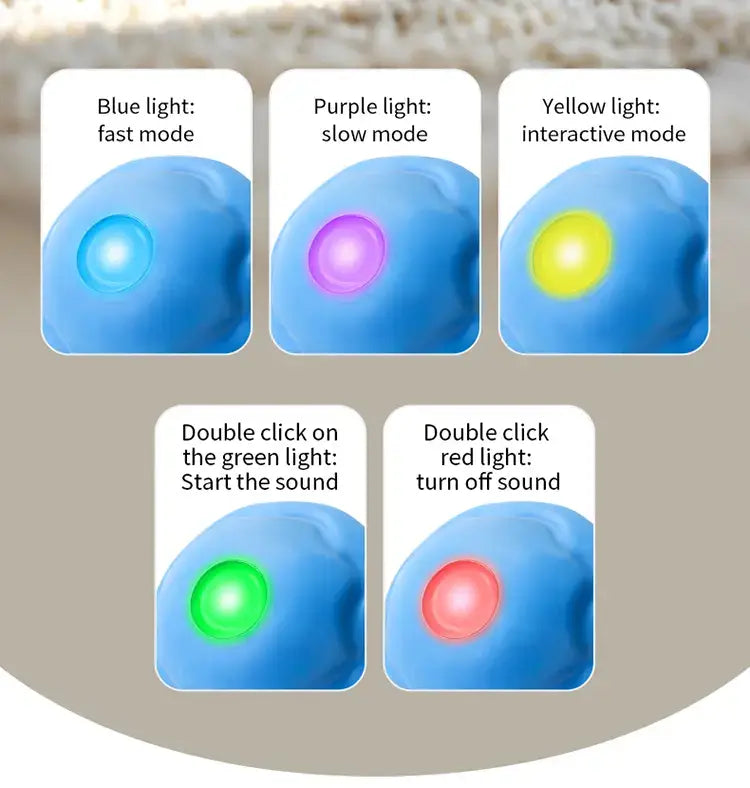 Interactive Dog Toy Ball with Motion Activation and Squeaker, for Small Dogs and Cats (2.95 × 2.95 × 4.33 in)