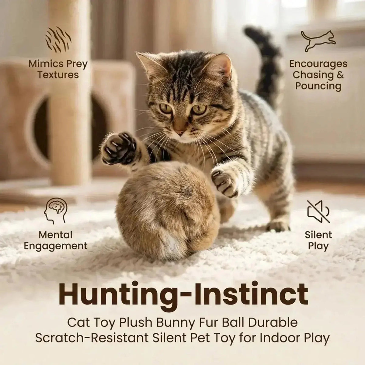 1/2/3/6pcs Rabbit Fur Ball Interactive Cat Toy Pet Product Containing Catnip Toy Ball Chasing Plush Toy Ball Cat