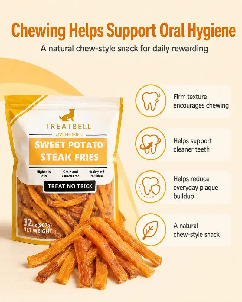 2LB Sweet Potato Dog Treats, Natural Single Ingredient Chews, 32oz