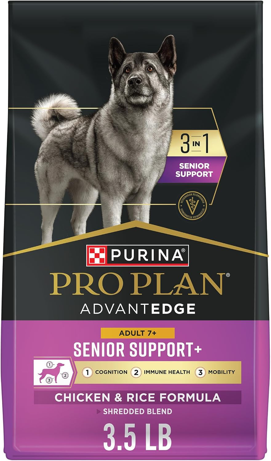 Purina Pro Plan Advantedge Senior Support 7+ Dry Dog Food, 3.5 Lb Bag
