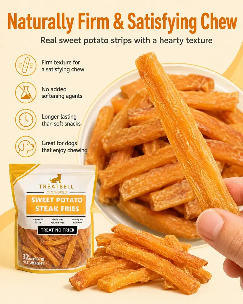 2LB Sweet Potato Dog Treats, Natural Single Ingredient Chews, 32oz