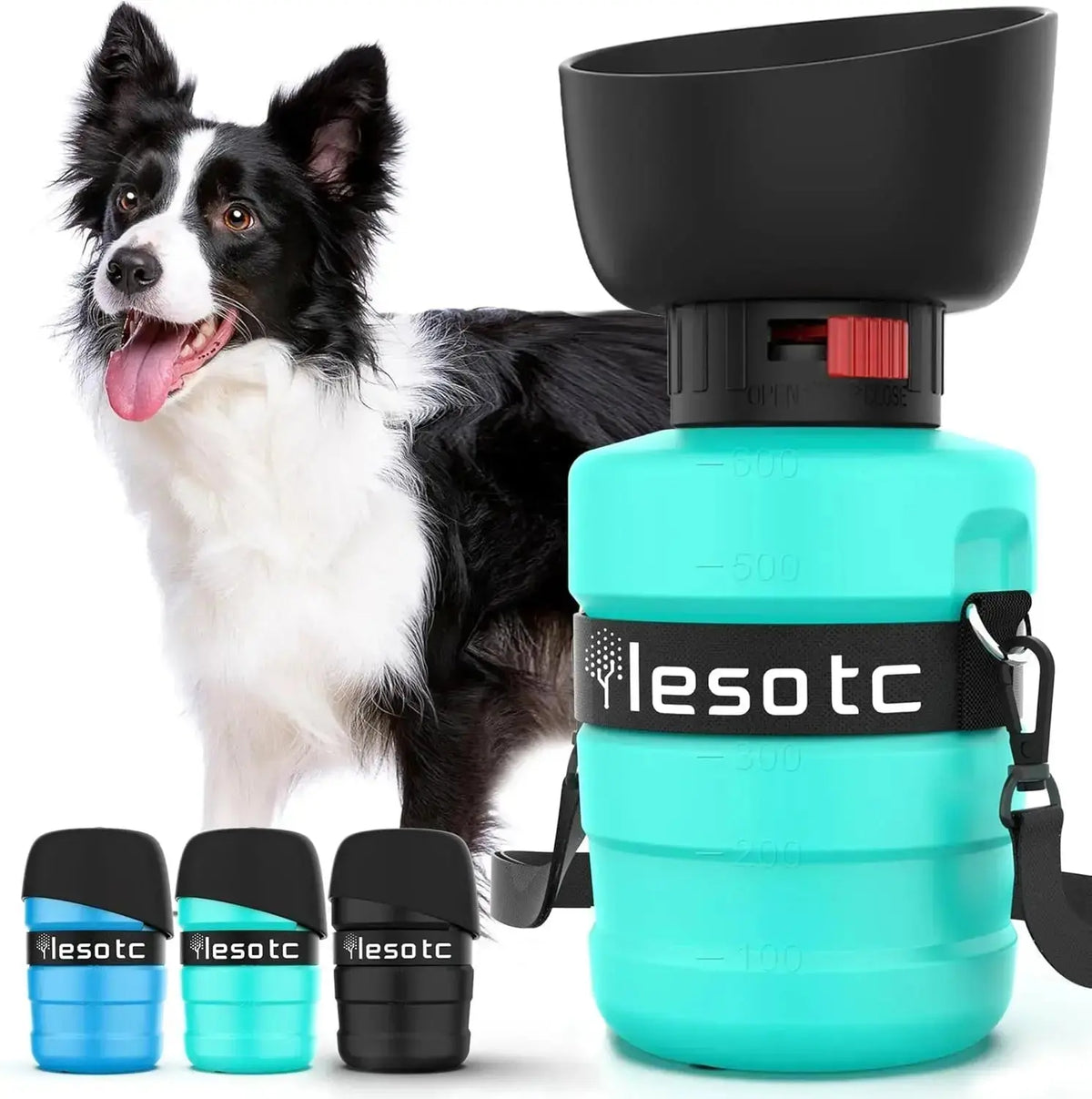 21oz Portable Dog Water Bottle Dispenser - 3.5Gen - Light Blue - Pet Water Bottle