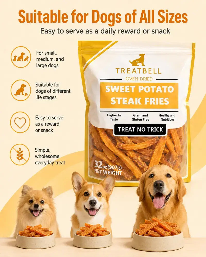 2LB Sweet Potato Dog Treats, Natural Single Ingredient Chews, 32oz