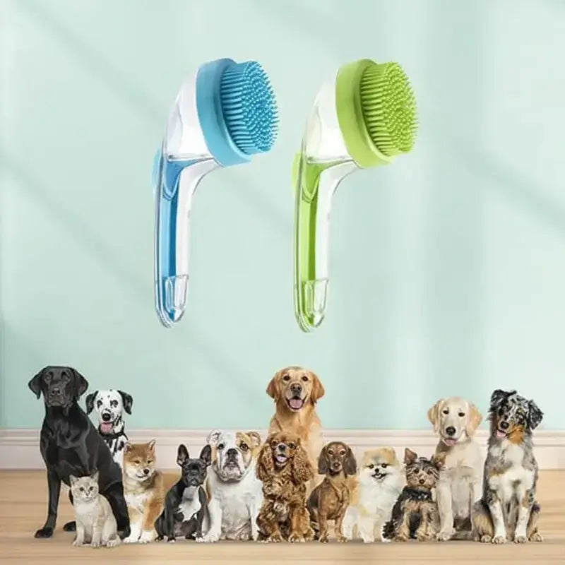 2026 Innovative 2-In-1 Pet Bath Brush & Grooming Deshedding Brush with Shampoo Dispenser