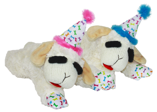 Multipet Lamb Chop® w/ Birthday Hat  - Assorted Colors 4"