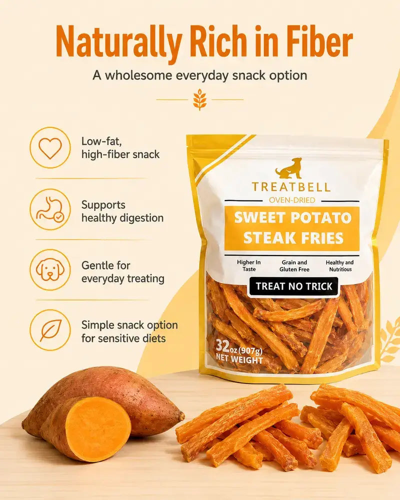 2LB Sweet Potato Dog Treats, Natural Single Ingredient Chews, 32oz