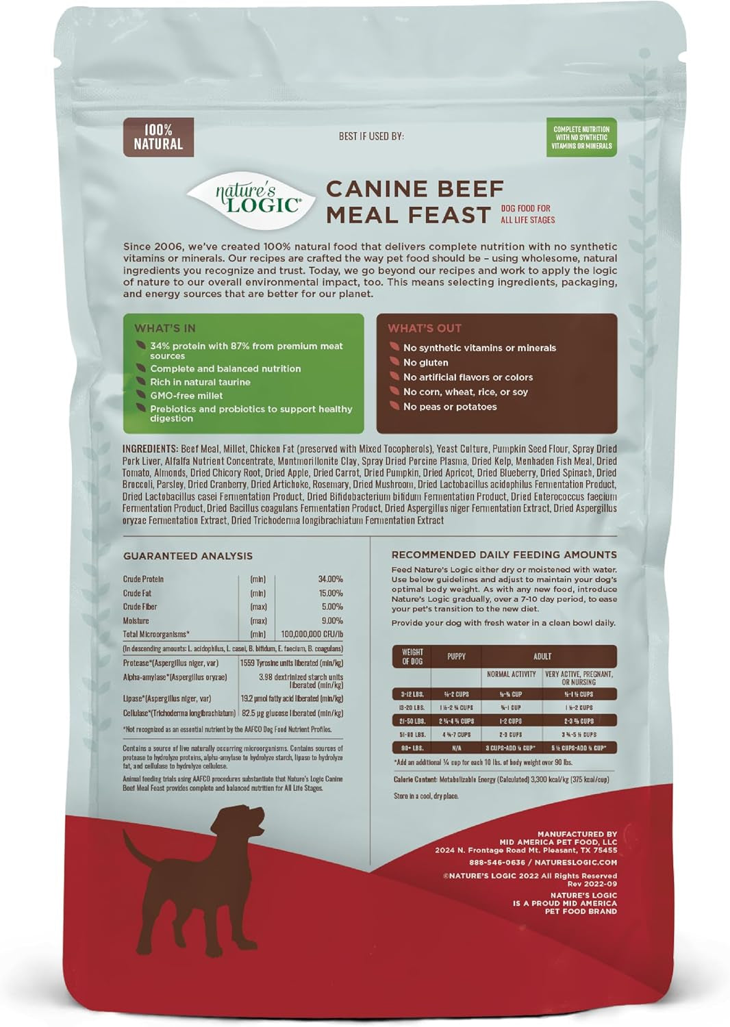 Dry Dog Food - Beef Meal Feast Dry Kibble, 4.4 Lb