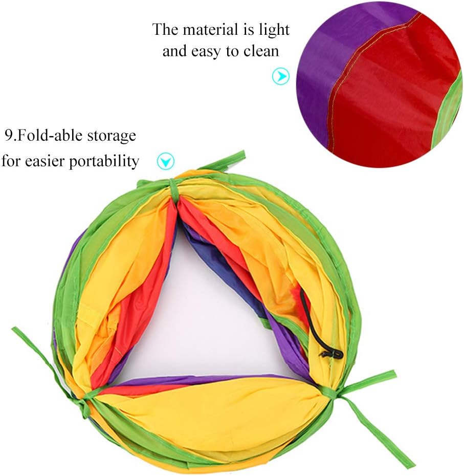 Exciting Cat Tunnel for Indoor Play - 45" Colorful Rainbow Collapsible Tube with Fun Ball and Interactive Holes for Kittens and Cats