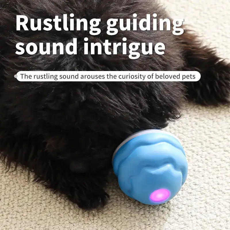 Interactive Dog Toy Ball with Motion Activation and Squeaker, for Small Dogs and Cats (2.95 × 2.95 × 4.33 in)