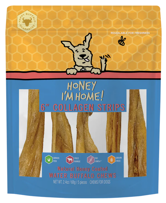 Honey Dog Buffalo Collagen Strips 6" (5pk)