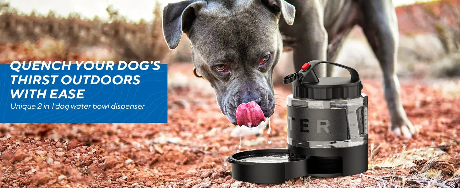 56oz Dog Travel Water Bottle with Portable Large Water Bowl Dispenser