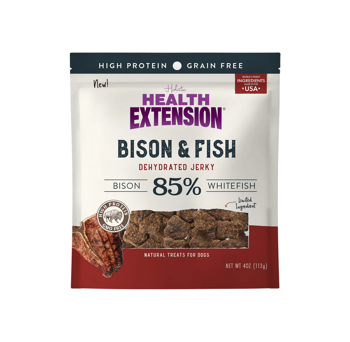 Health Extension Dehydrated Jerky Bison & Fish (4oz)