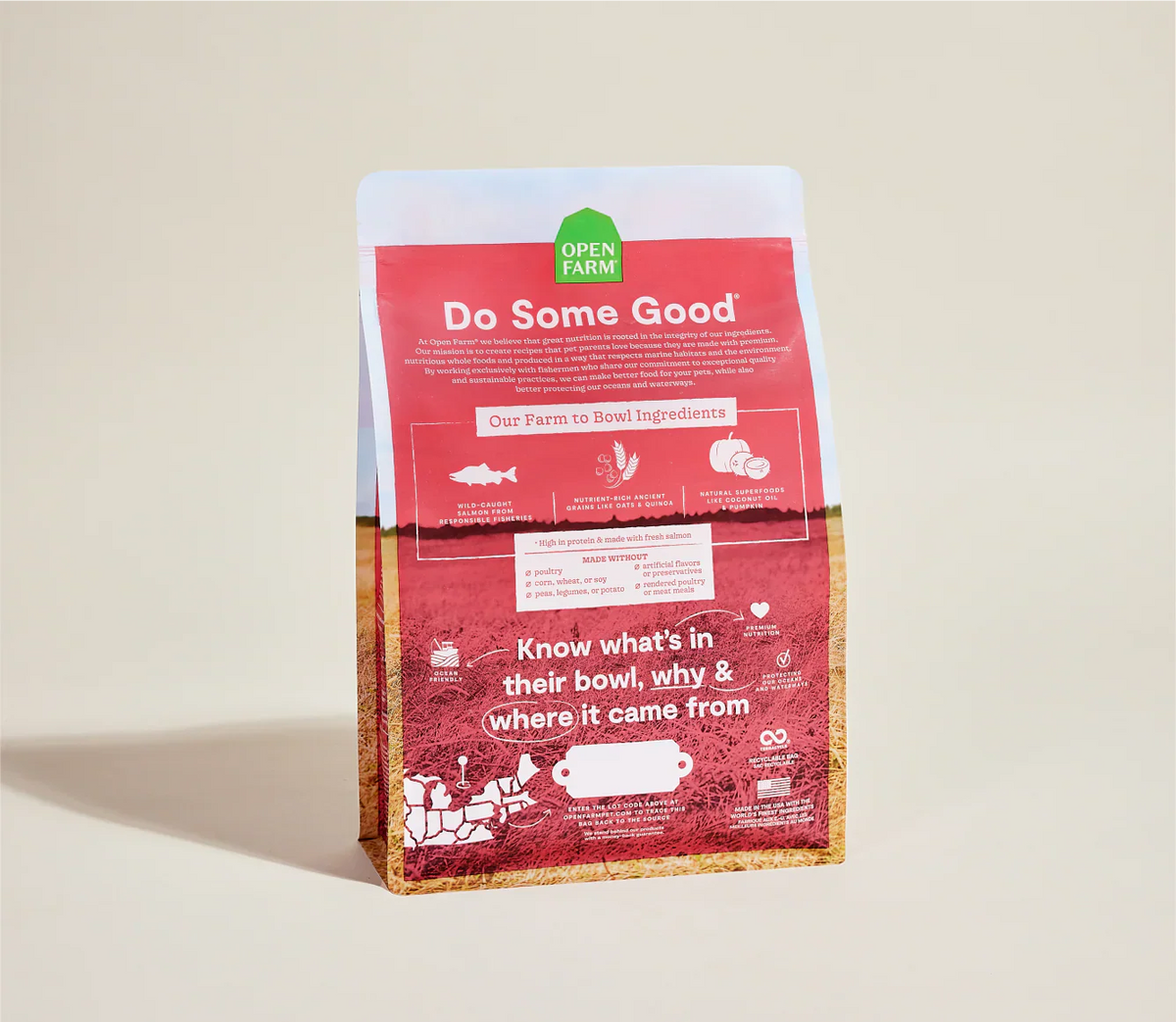 Open Farm Wild-Caught Salmon & Ancient Grains Dry Dog Food | Grain-Friendly & Gluten-Free