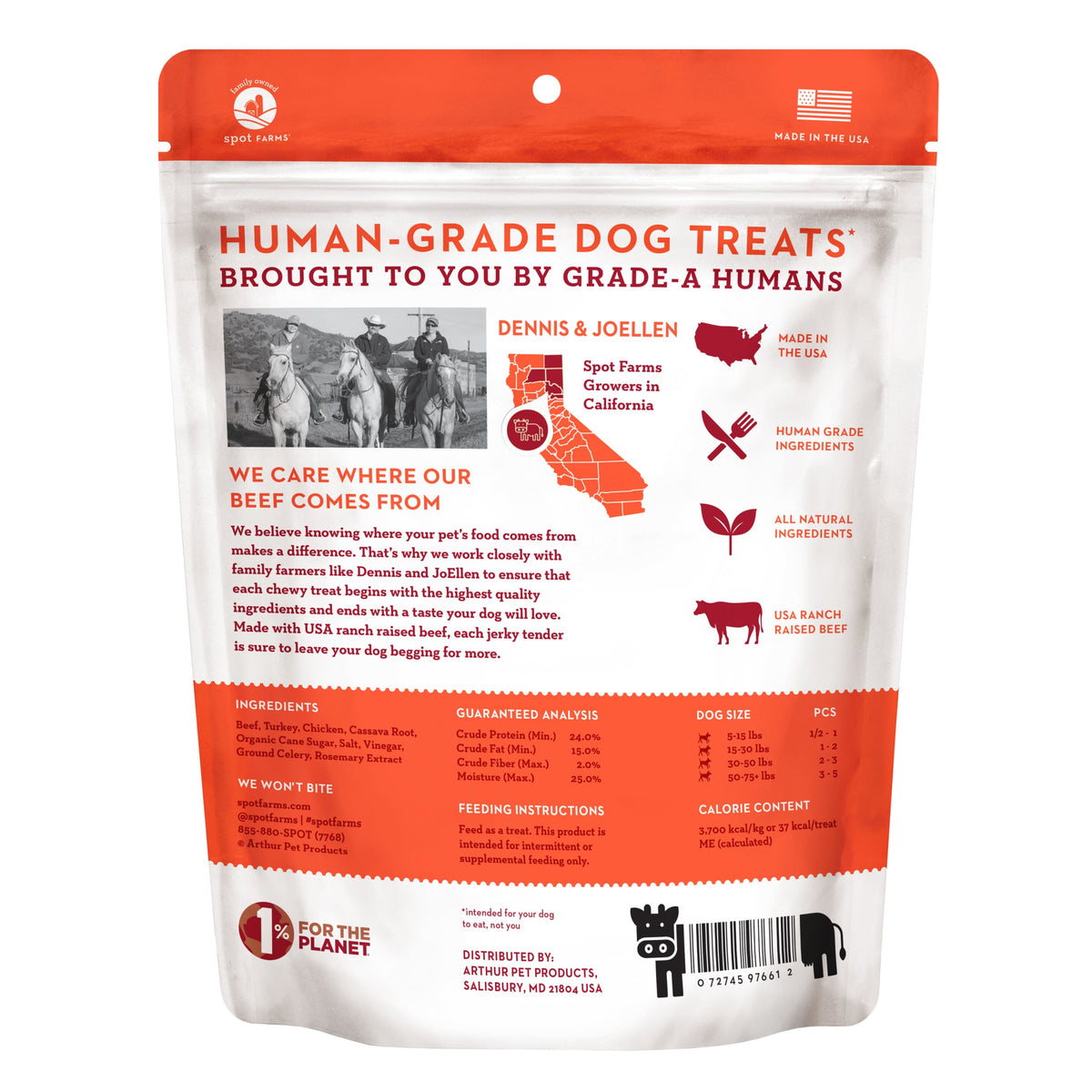 Spot Farms Dog Grain Free Basics Beef Jerky Tenders (10oz)