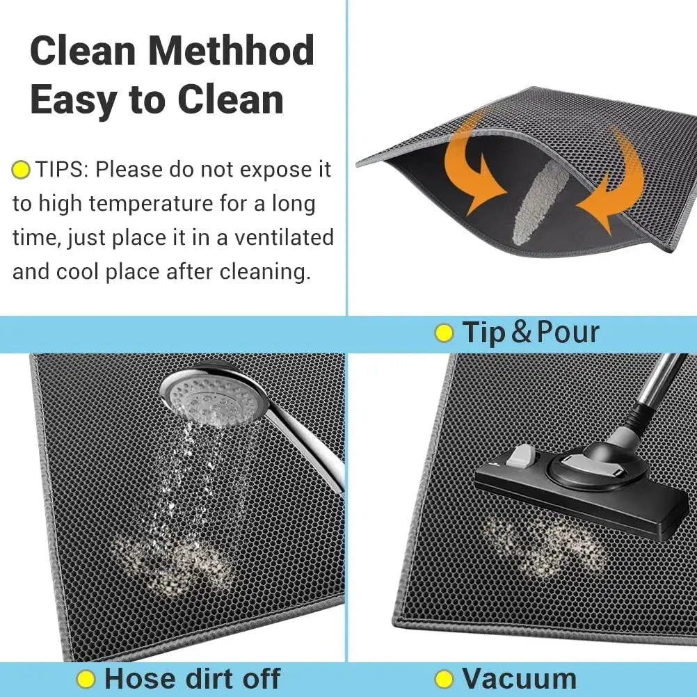 Cat Litter Mat With Gift Double Layer Waterproof Pet Litter Box Mat Non-slip Sand Cat Pad Washable Bed Mat Clean Pad