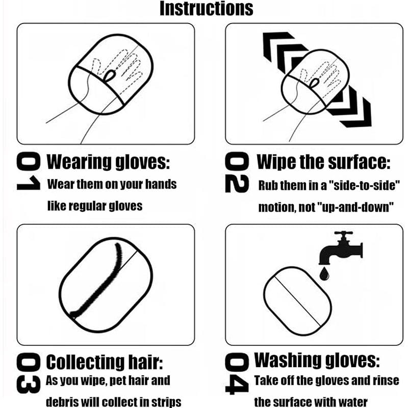 Pet hair removal tools reusable gloves pet double-sided beauty gloves carpet removal pet fur hair pet supplies