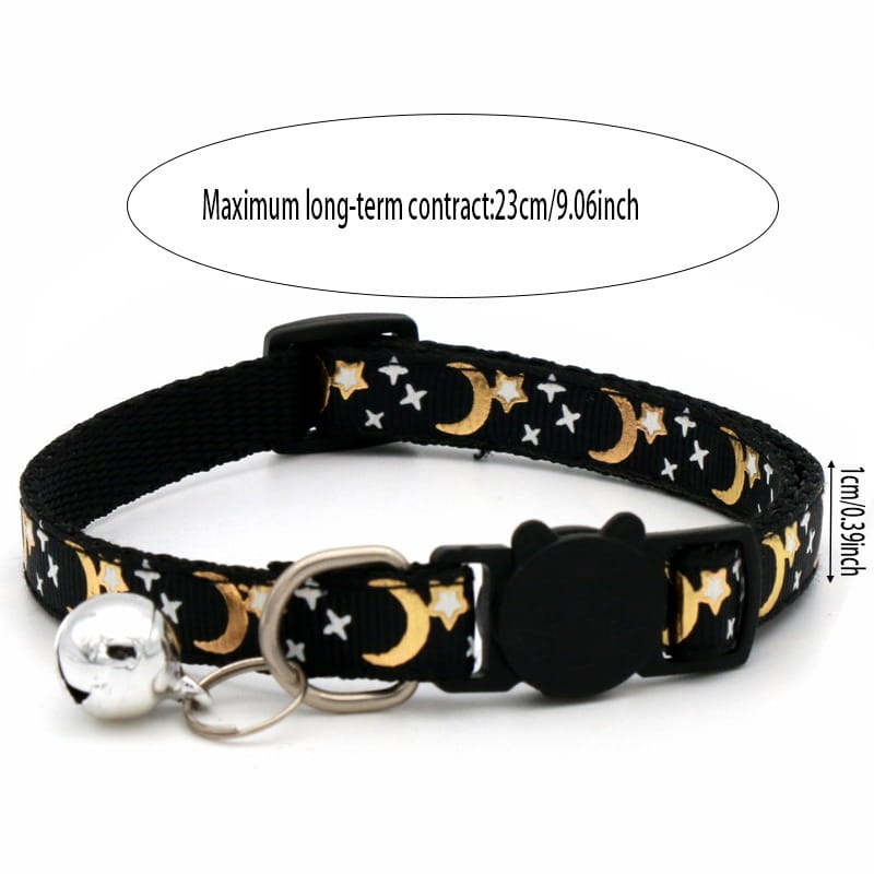 Pet Collar With Bell Cartoon Footprint Colorful Dog Puppy Kitten Collar Adjustable Safety Bell Ring Necklace Pet