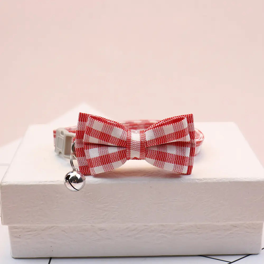 Adjustable Breakaway Cat Collar with Bow and Safety Bell