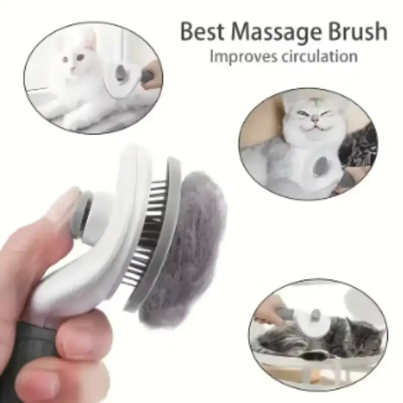 Pet Grooming Brush for Gentle Fur Detangling