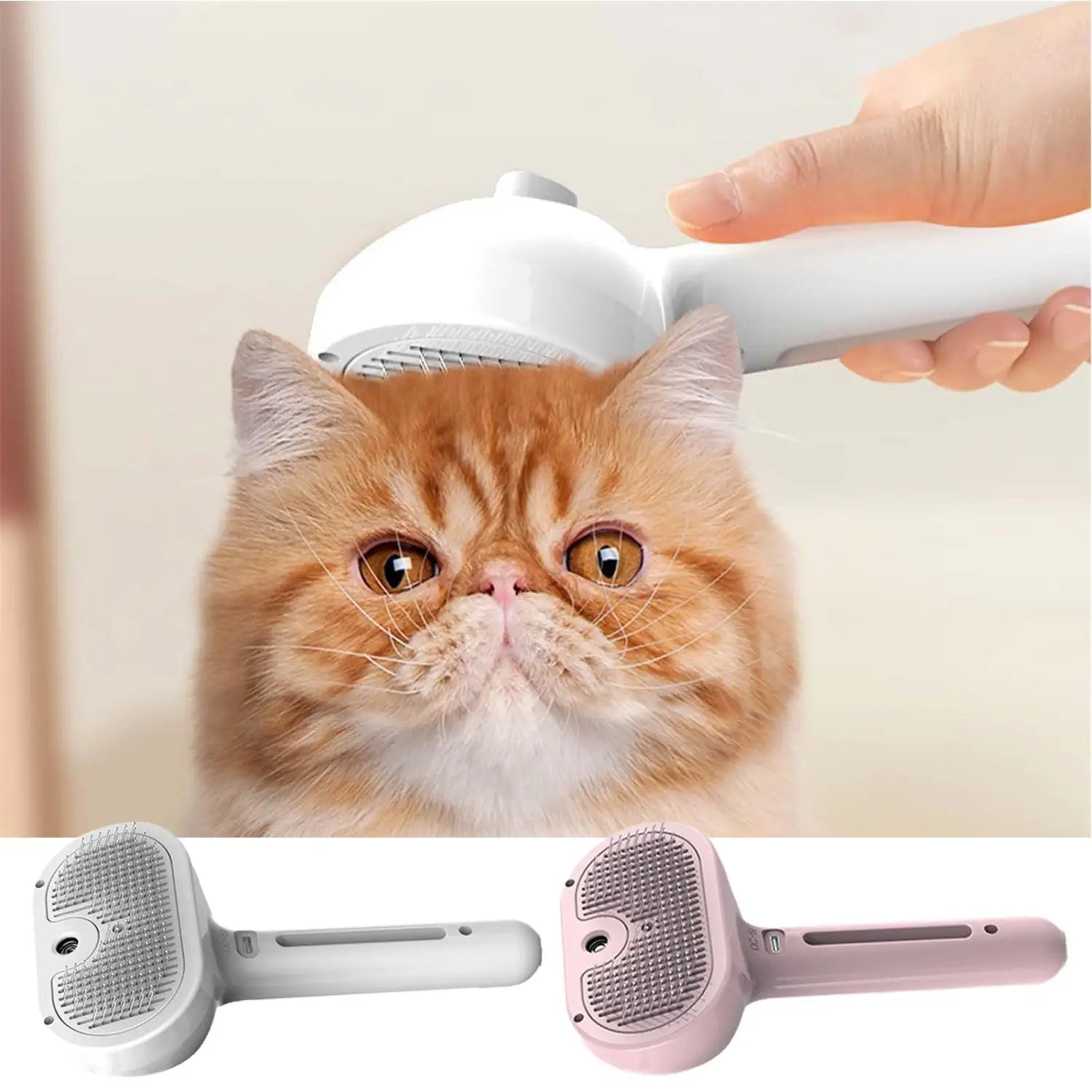 Steam Pet Grooming Brush for Silky, Shed-Free Coats