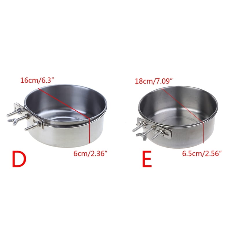 Stainless Steel Pet Bowl Cage Feeder for Mess-Free Feeding
