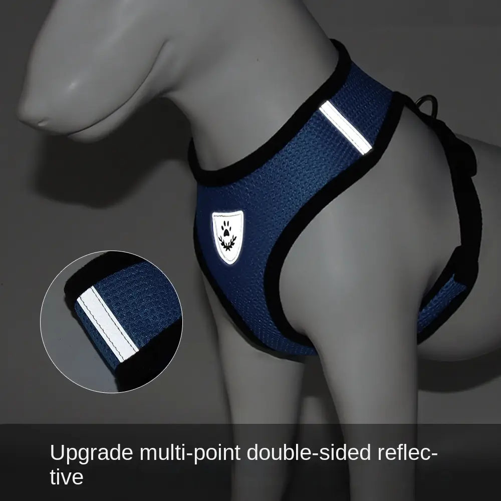 Reflective Pet Harness Vest and Leash Set for Safety
