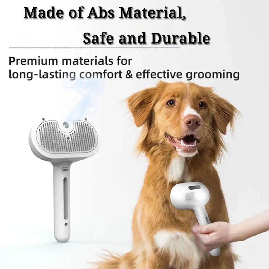 Steam Pet Grooming Brush for Silky, Shed-Free Coats
