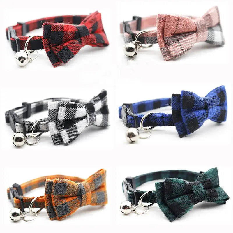 Adjustable Breakaway Cat Collar with Bow and Safety Bell