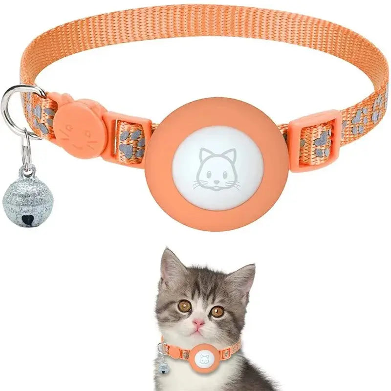 Cat Collar with AirTag Holder and Reflective Safety Buckle