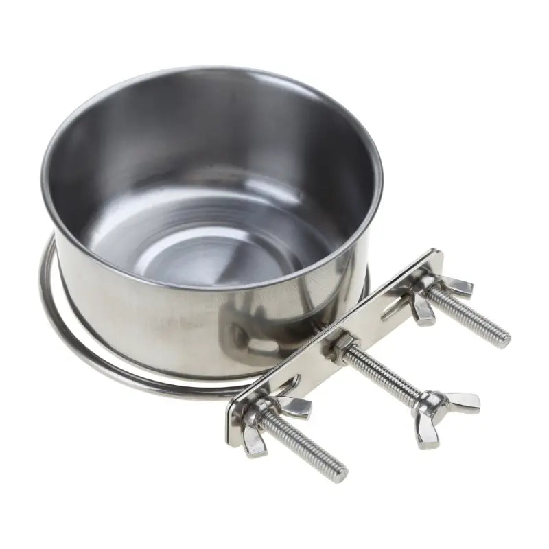 Stainless Steel Pet Bowl Cage Feeder for Mess-Free Feeding