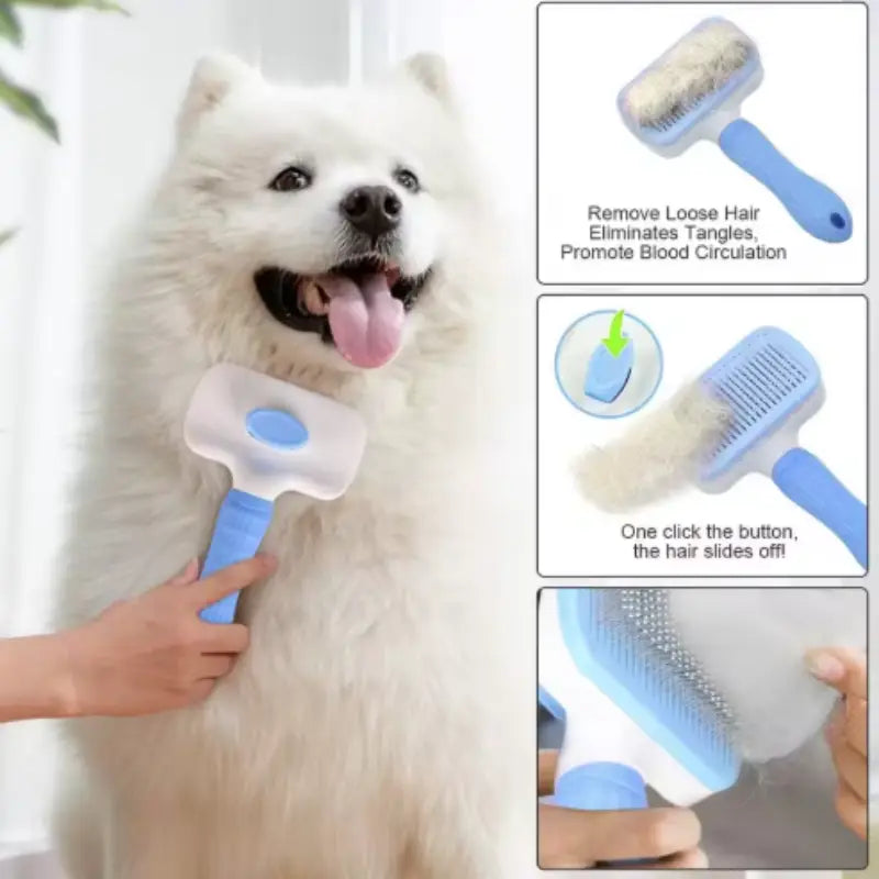 Pet Grooming Brush for Gentle Fur Detangling