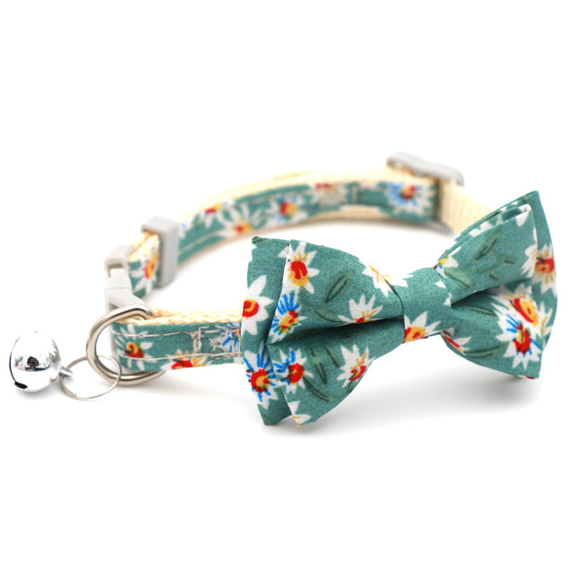 Adjustable Breakaway Cat Collar with Bow and Safety Bell
