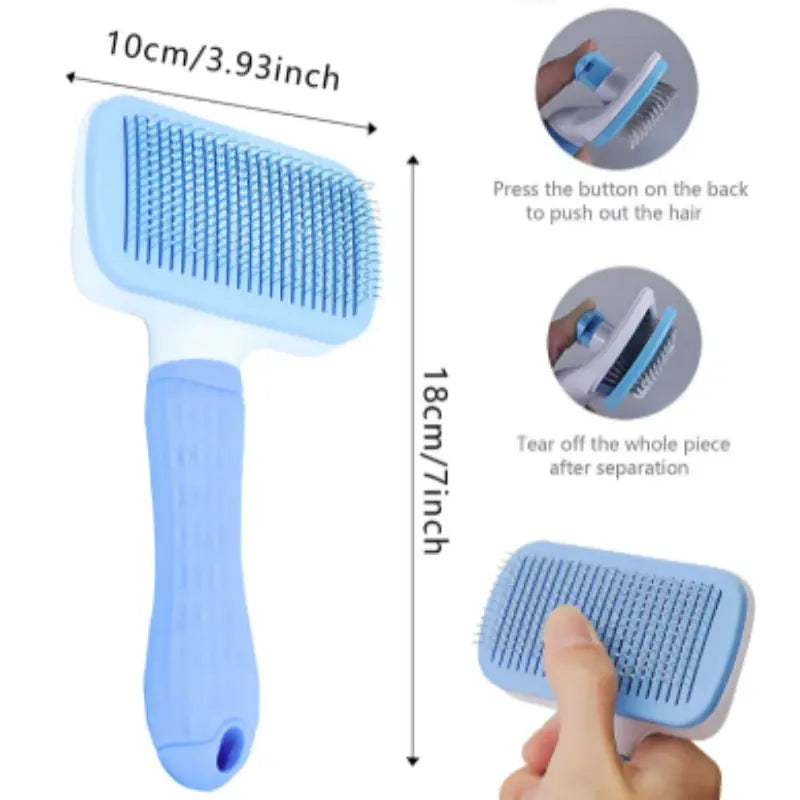 Pet Grooming Brush for Gentle Fur Detangling