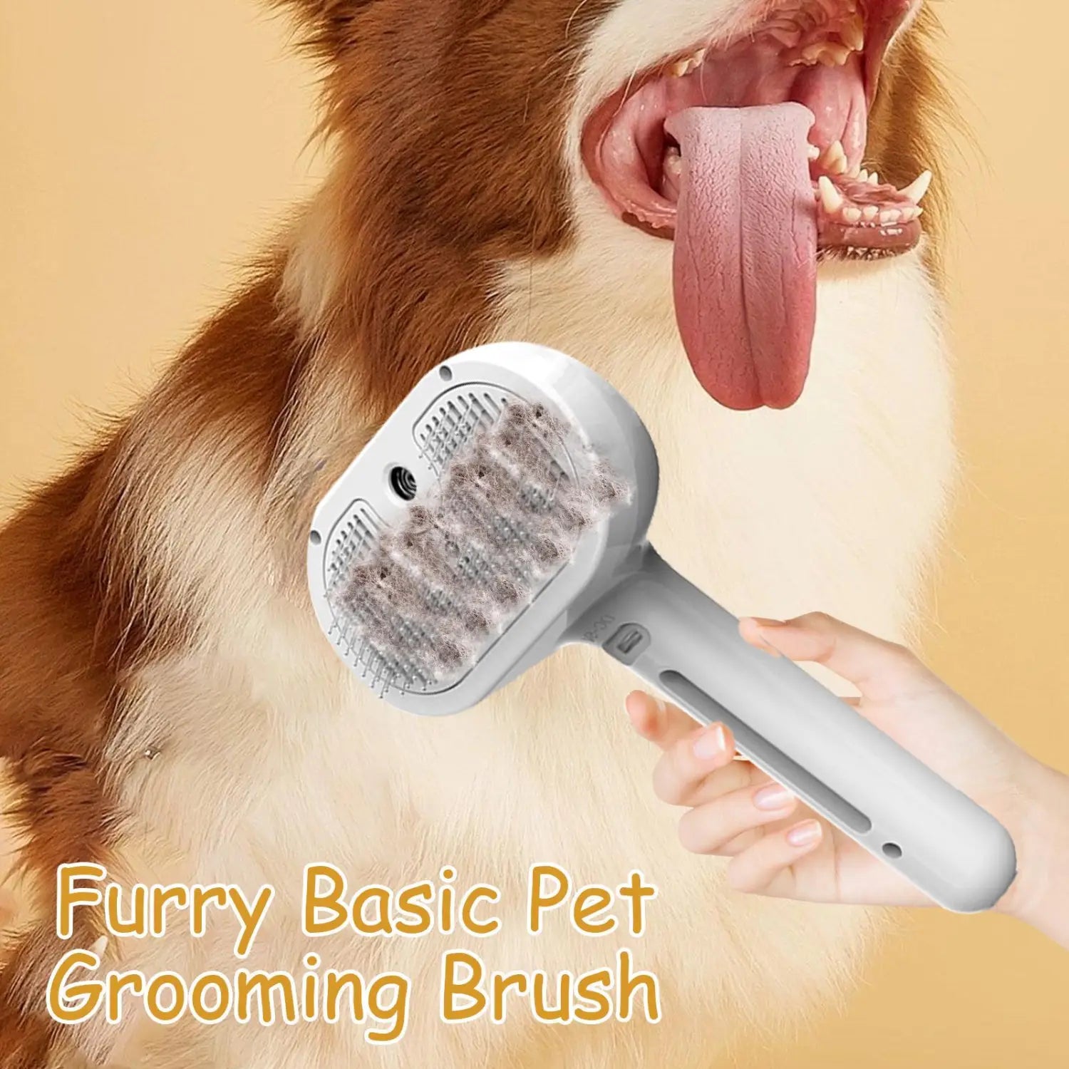 Steam Pet Grooming Brush for Silky, Shed-Free Coats