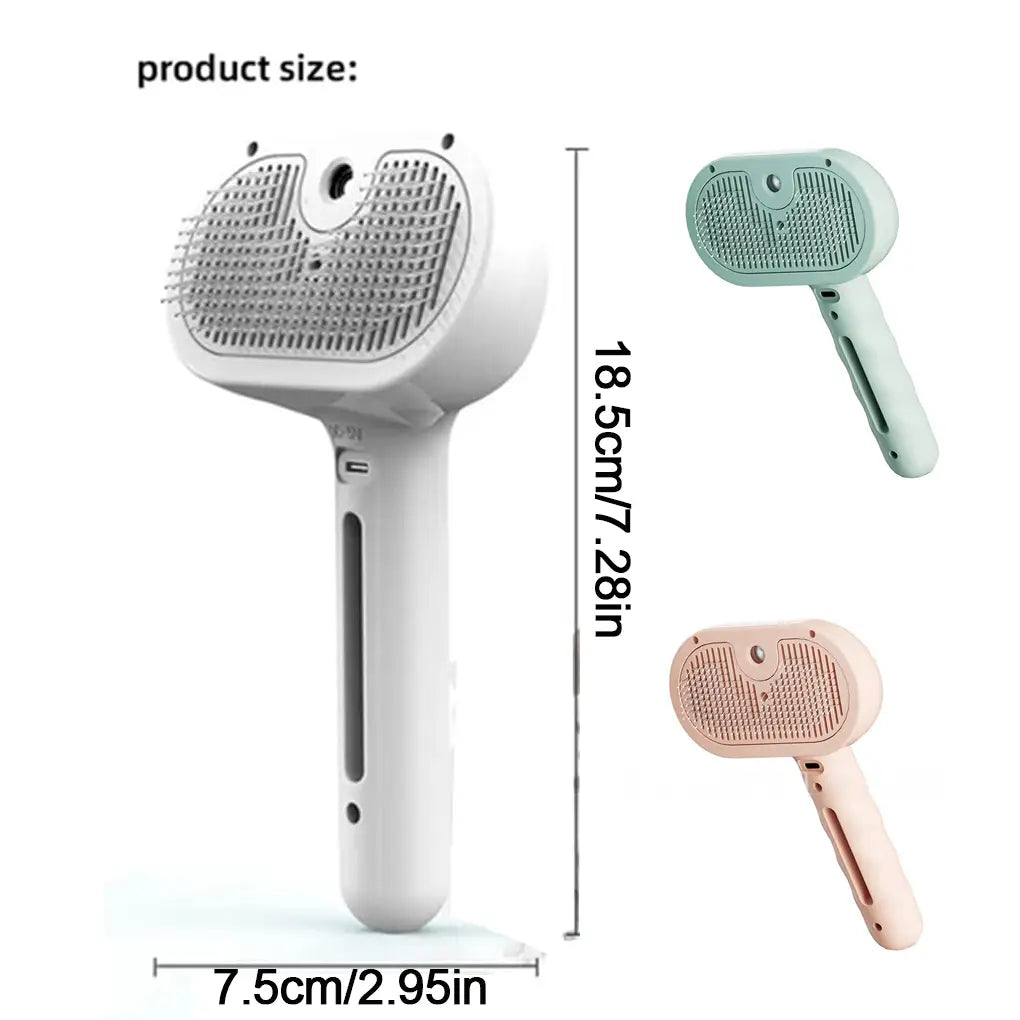 Steam Pet Grooming Brush for Silky, Shed-Free Coats