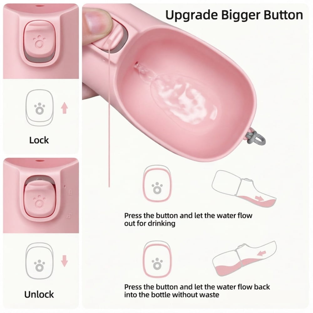 Leakproof Portable Pet Water Bottle for Easy Travel Hydration