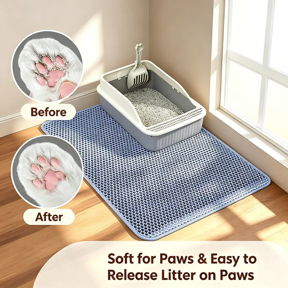 Cat Litter Mat Traps Messy Granules and Helps Protect Floors