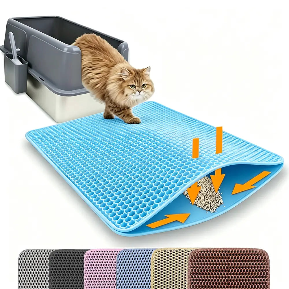 Cat Litter Mat Traps Messy Granules and Helps Protect Floors