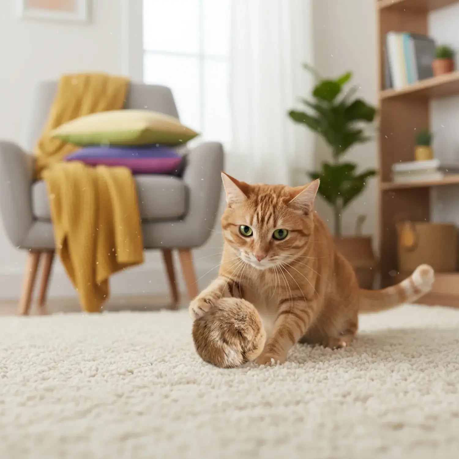 Durable Rabbit Fur Cat Toy for Instinctive Hunting Play