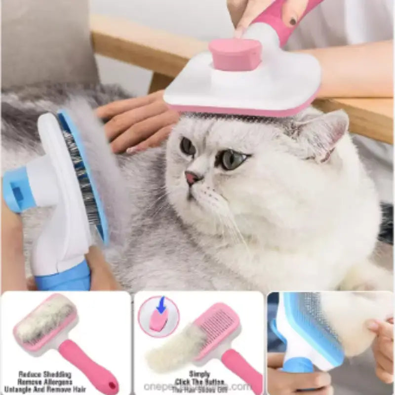 Pet Grooming Brush for Gentle Fur Detangling