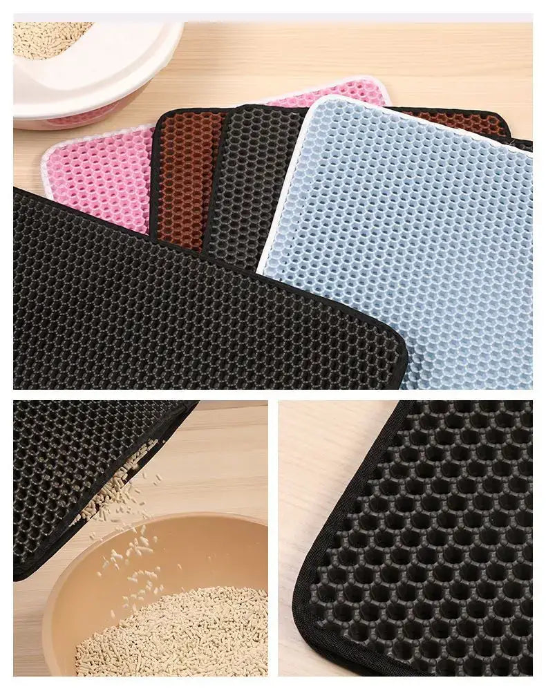 Cat Litter Mat With Gift Double Layer Waterproof Pet Litter Box Mat Non-slip Sand Cat Pad Washable Bed Mat Clean Pad