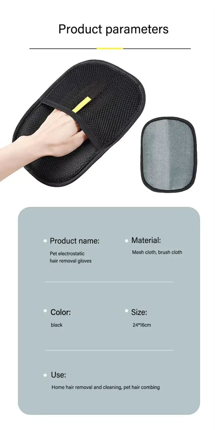 Pet Grooming Glove for Removing Pet Hair from Furniture and Clothes
