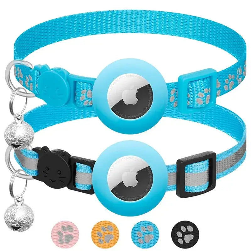 Cat Collar with AirTag Holder and Reflective Safety Buckle
