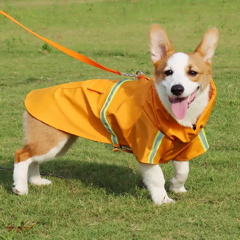 Waterproof Reflective Dog Raincoat with Hood for Easy Walks